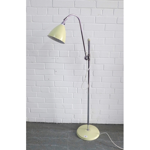 404 - Best & Lloyd adjustable standard lamp, in chrome with cream shade and base, 120cm.