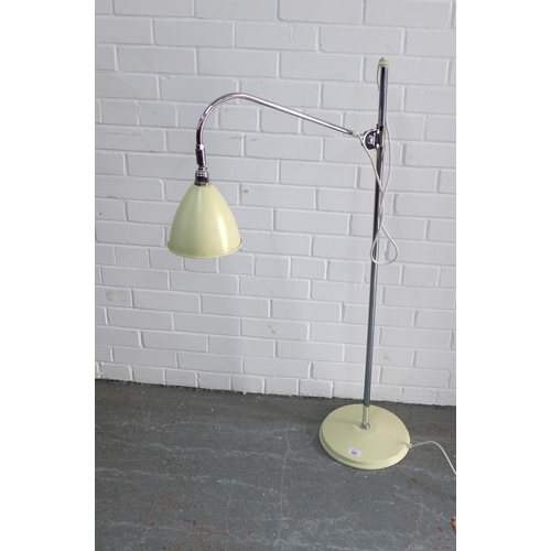 404 - Best & Lloyd adjustable standard lamp, in chrome with cream shade and base, 120cm.