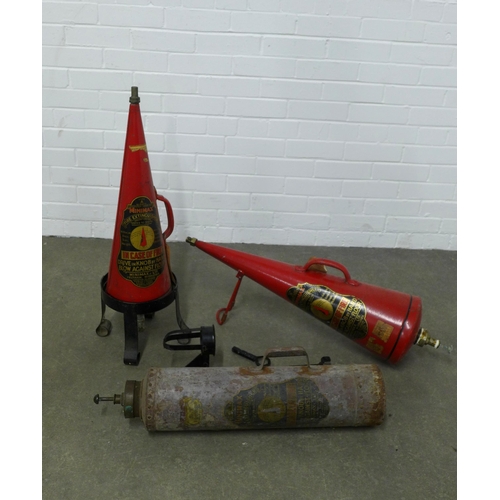 458 - Three vintage Minimax fire extinguishers (3)