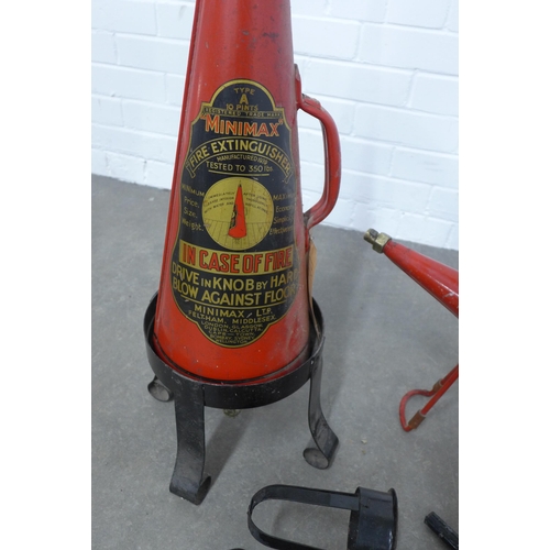 458 - Three vintage Minimax fire extinguishers (3)