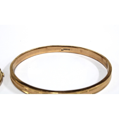 1 - Two 9ct gold bangles, (2)