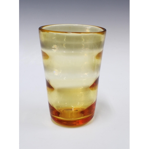 108 - Whitefriars amber glass vase, 20cm