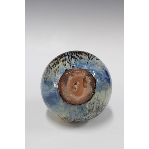 110 - Studio pottery vase, in a blue and brown mottled glaze, 21cm