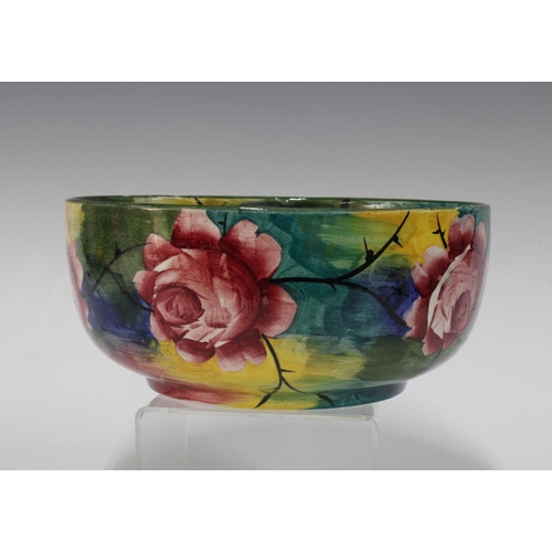 114 - Wemyss Ware Jazzy pattern bowl, with a painted interior, printed factory marks and No. 213,  23 x 10... 