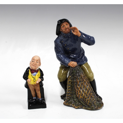 118 - Royal Doulton 'Sea Harvest' fisherman figure HN2257, 18CM, together with a Royal Doulton Micawber fi... 