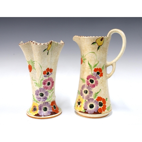 129 - Decoro pottery jug and vase, 28cm (2)