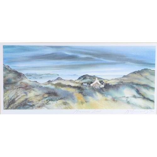 159 - MCDONALD, NORTHERN LIGHT, Ltd Ed print 618/850, signed in pencil and framed under glass, 60 x 28cm