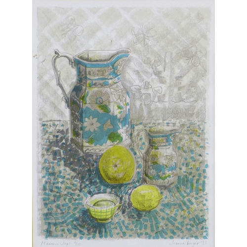 168 - JOANNA WRIGHT (British 20th century) MASONS JUG, screen print numbered 2/12, signed and framed under... 