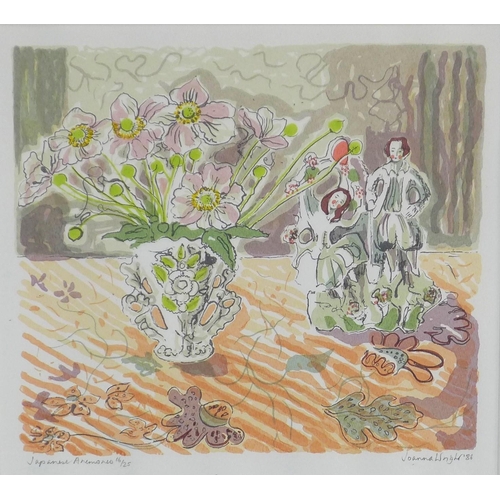 169 - JOANNA WRIGHT (British 20th century) JAPANESE ANEMONES, signed and numbered 16/25, framed under glas... 