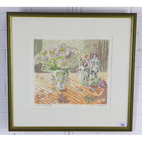 169 - JOANNA WRIGHT (British 20th century) JAPANESE ANEMONES, signed and numbered 16/25, framed under glas... 