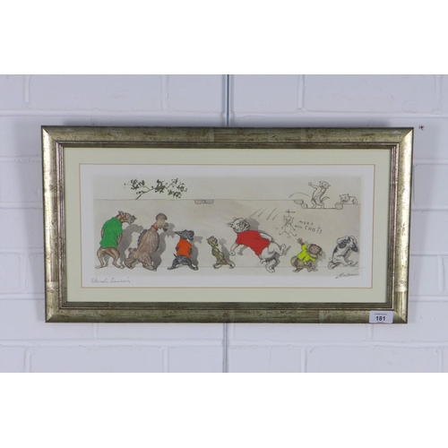 181 - Boris O. Klein (Russian/French, 1893-1985), The Dirty dogs of Paris, framed print, 60 x 33cm includi... 