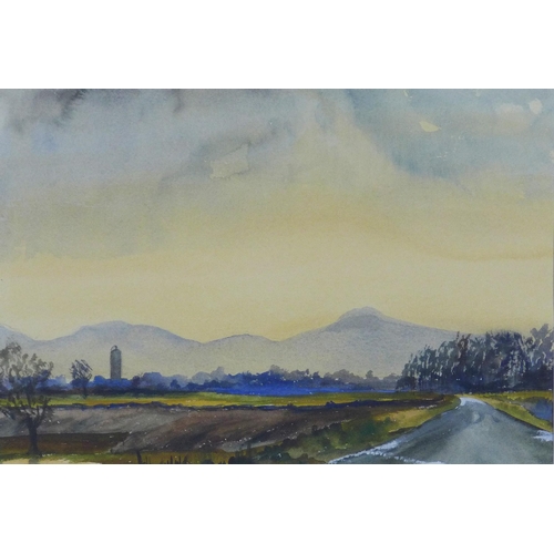 185 - Unsigned watercolour 'Near Rosewell', framed under glass, 34 x 23cm