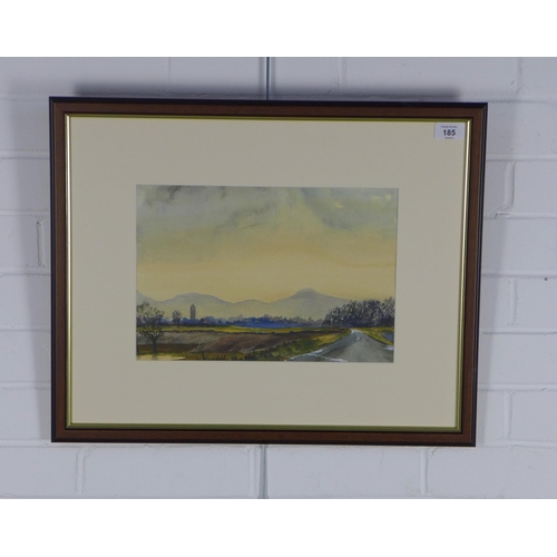 185 - Unsigned watercolour 'Near Rosewell', framed under glass, 34 x 23cm