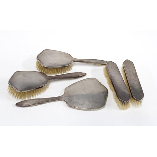 29 - Five piece silver backed dressing table brush set, Birmingham 1955 (5)