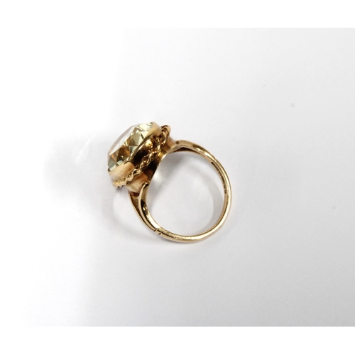 3 - 9ct gold citrine set dress ring, Birmingham 1975, size N