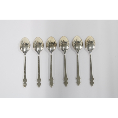 30 - Set of six George V silver and enamel teaspoons, Birmingham 1935 (6)