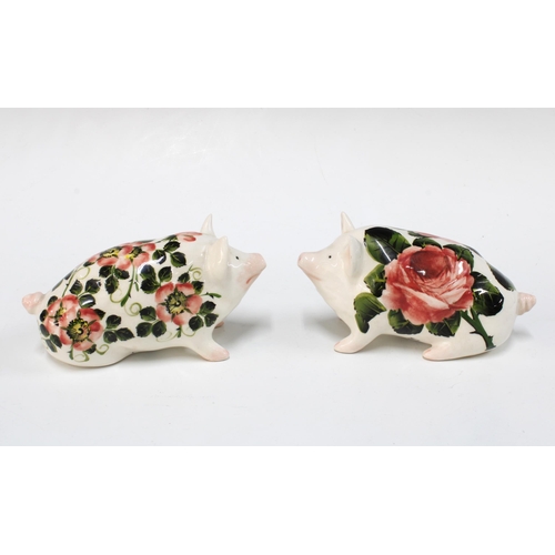 382 - Two Griselda Hill Pottery Wemyss style pigs, 16 x 8cm (2)