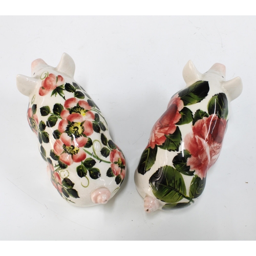 382 - Two Griselda Hill Pottery Wemyss style pigs, 16 x 8cm (2)