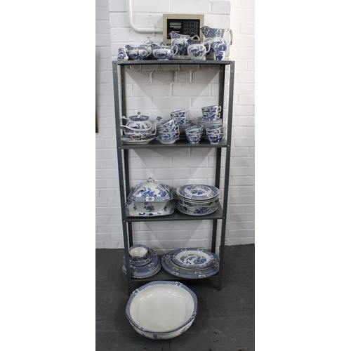 401 - Wood & Sons Yuan blue and white tableware, an extensive set of approximately 90 pieces, contained ov... 