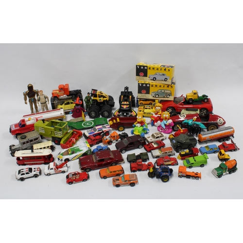 456 - A quantity of diecast cars and vehicles and other vintage toys, (a lot)