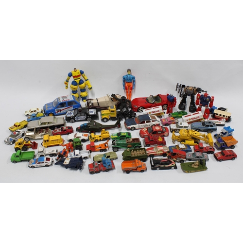 456 - A quantity of diecast cars and vehicles and other vintage toys, (a lot)