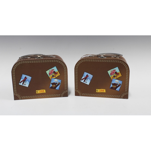 466 - Two Steiff bears with novelty suitcase boxes (2)