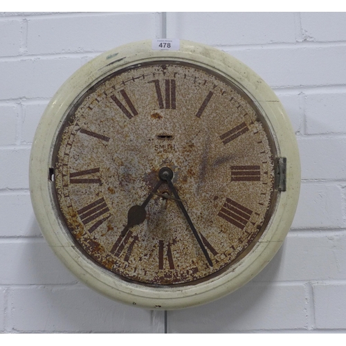 478 - Vintage Smiths wall clock, 39cm