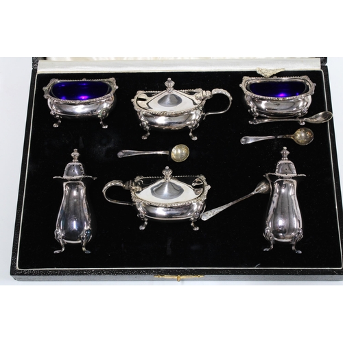 48 - Epns six piece condiment set in original fitted case