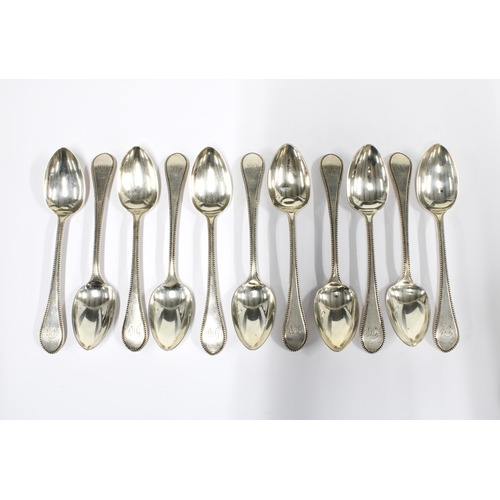 70 - Victorian set of eleven silver teaspoons, Glasgow 1867 (11)