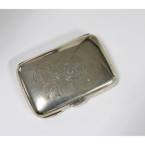 77 - REGIMENTAL INTEREST: Berwickshire Yeomanry Cavalry, Birmingham  silver cigarette case, further engra... 