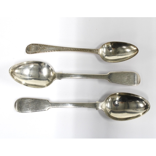 79 - A pair of York silver teaspoons, James Barber, George Cattle II & William North, 1834 and a Georgian... 