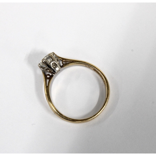 86 - Solitaire ring, the circular bright cut paste stone claw set in 9ct gold, Birmingham 1957, size Q1/2