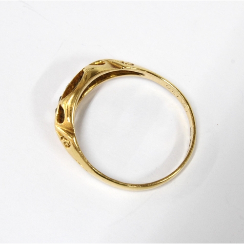 11 - Early 20th century 18ct gold and five stone diamond ring, Birmingham 1920