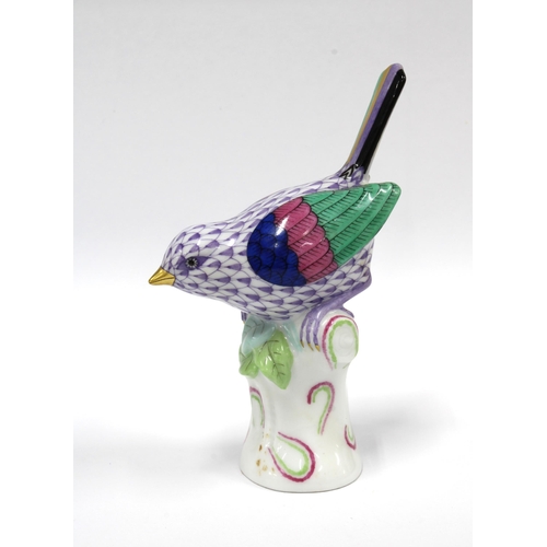 136 - Herend handpainted porcelain bird, printed factory marks and model number 5047, 10cm