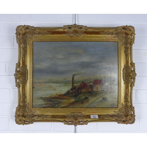 155 - SCOTTISH SCHOOL, JOPPA PANS, oil on canvas, signed with initials LR and dated indistinctly, ornate m... 