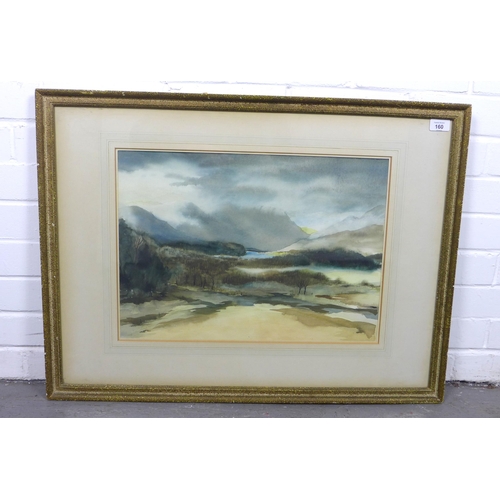 160 - GEORGE FREDERICK MOULES RSW (b.1918) A GLIMPSE OF LOCH LOMOND, signed watercolour, framed under glas... 