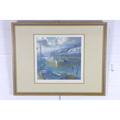 175 - GORDON MILES, THE FISH QUAY NORTH SHIELDS, screenprint signed and numbered  130/150, framed under gl... 