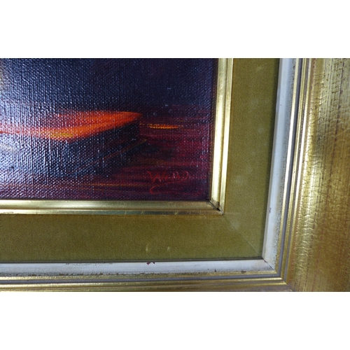 186 - WARD, an untitled oil on canvas of a burning candle, signed and framed, 20 x 24cm