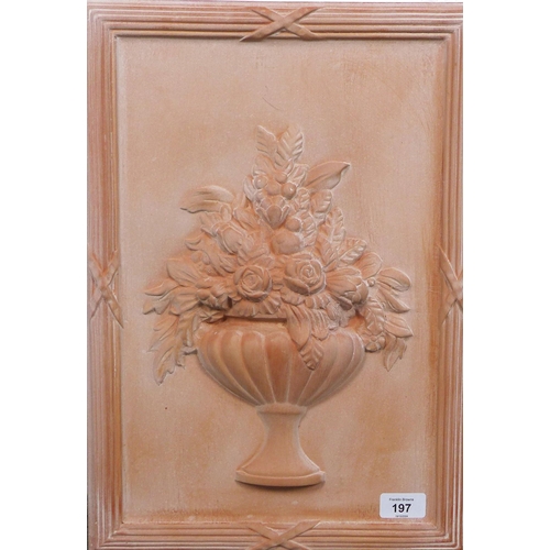 197 - Terracotta Trompe l'oeil of a still life and frame, 32 x 46cm