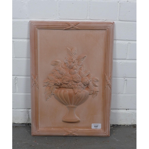 197 - Terracotta Trompe l'oeil of a still life and frame, 32 x 46cm