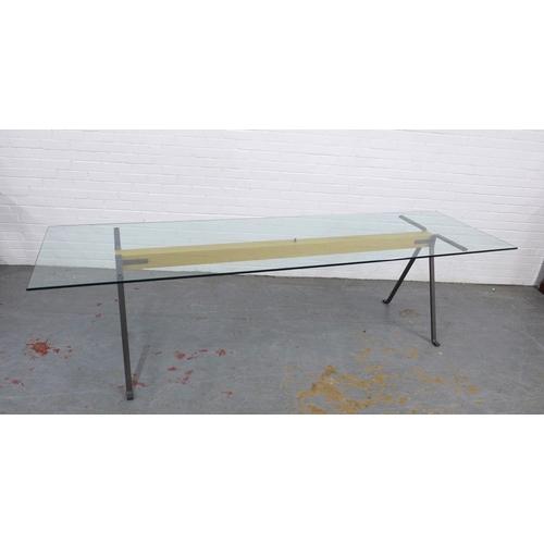 209 - Enzo Mari (ITALIAN 1932 - 2020) for Driade, an Industrial style dining table, large rectangular glas... 