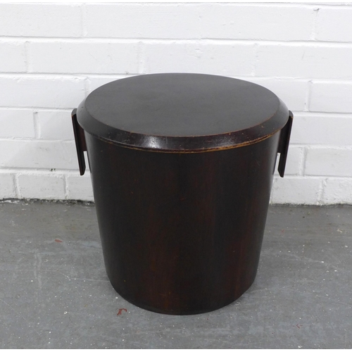 213 - Drummond Woodware wooden bucket with cover, 36 x 34cm