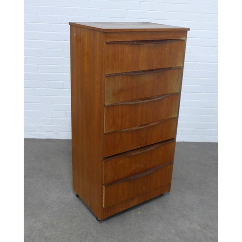 233 - Retro teak chest of drawers, 61 x 122 x 41cm.