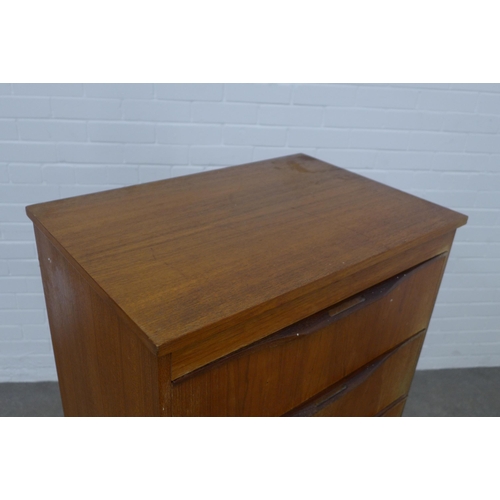 233 - Retro teak chest of drawers, 61 x 122 x 41cm.