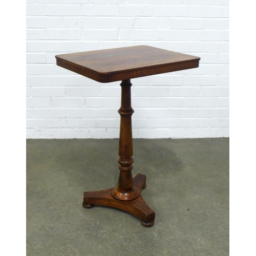 238 - 19th century mahogany pedestal table, platform base with bun feet,  51 x 74 x 41cm.