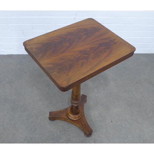 238 - 19th century mahogany pedestal table, platform base with bun feet,  51 x 74 x 41cm.