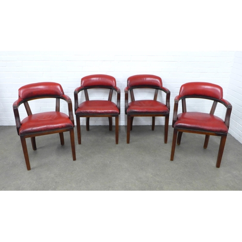 240 - Set of four tub style upholstered open armchairs, 59 x 81 x 45cm. (4)