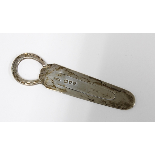 25 - Sampson Mordan & Co silver horseshoe bookmark, London 1894, 8.5cm long