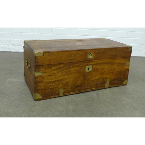 257 - Brass mounted camphorwood chest, 69 x 30 x 35cm.