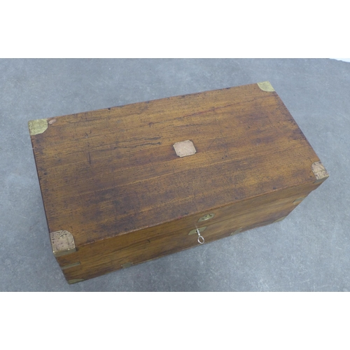 257 - Brass mounted camphorwood chest, 69 x 30 x 35cm.